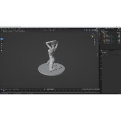 نموذج ثلاثي الأبعاد لامرأة راكعة لطباعة ملف STL مصنوع من Blender