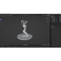 نموذج ثلاثي الأبعاد لامرأة راكعة لطباعة ملف STL مصنوع من Blender