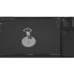 Modelo 3d de mulher ajoelhada para imprimir arquivo STL feito com Blender