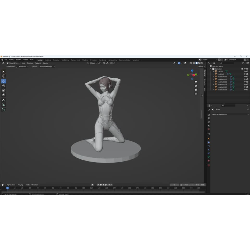 Modèle 3d de femme agenouillée à imprimer Fichier STL réalisé avec Blender