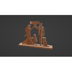 Candle holder to be printed in 3D STL file in the shape of a family