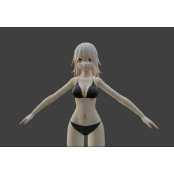 Garota de cueca modelo 3D...