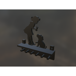 Portachiavi 3D 'Un Dono Speciale': Bambina e Cagnolino