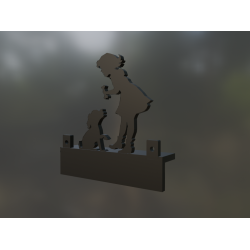 3D-Schlüsselanhänger „Ein besonderes Geschenk“: Kleines Mädchen und Welpe