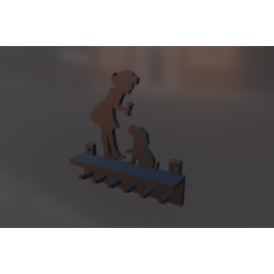 سلسلة مفاتيح ثلاثية الأبعاد "هدية خاصة": فتاة صغيرة وجرو