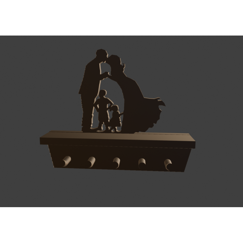 3D-Modell Schlüsselanhänger „United Family“ - STL-Datei für 3D-Druck