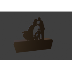 3D-Modell Schlüsselanhänger „United Family“ - STL-Datei für 3D-Druck