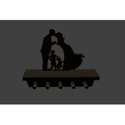 3D-Modell Schlüsselanhänger „United Family“ - STL-Datei für 3D-Druck