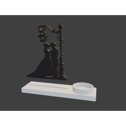 3D Model Candle Holder "Kiss Under the Lamppost" - STL File for 3D Printing