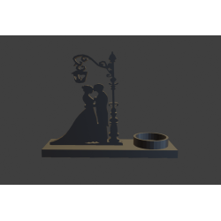 3D Model Candle Holder "Kiss Under the Lamppost" - STL File for 3D Printing